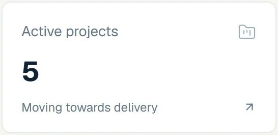 Active projects card